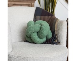 Luxe Salie Groene Knoop Kussen Bal 12 Inch voor Woonkamer Decor