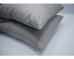 Luxe Satijnzachte Katoenen Kussenslopen – 100% Katoen met Zijdezachte Glans – Ademend & Hypoallergeen – Set van 2 – (Afmetingen: 48x74 cm, Zilvergrijs)