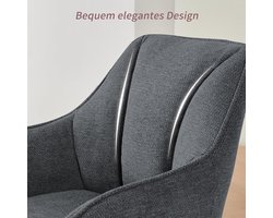 Luxe Scandinavische Velvet Eetkamerstoelen Set van 4 met Armleuningen – Comfortabele Gestoffeerde Stoelen met Stalen Kruispoten en 7 cm Dik Zitkussen 53×58×83 cm