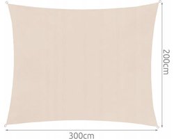 Luxe Schaduwdoek 3×2 crème / zonnescherm/ zonwerend/ water bestendig en UV-beschermend