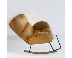 Luxe Schommelstoel met Dikke Kussens – Comfortabele Relaxstoel voor Woonkamer & Slaapkamer – Ergonomisch Design – 94x90x60 cm – Oranje