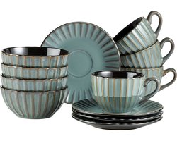 Luxe Servies - serviesset  4 personen- dinnerset - borden, schalen, mokken set - duurzaam - premium kwaliteit