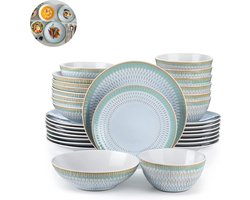 Luxe Serviesset- 32 delig – 8 persoons - Bordenset – Dinner platen – Dessertborden - Soepplaat - Kom - Groen