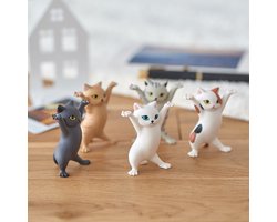 Luxe Set Dansende Katten - Cadeau - Speelgoed - Woondecoratie - Decoratieve Accessoires - Potlood Houder - Kat - 5 Stuks
