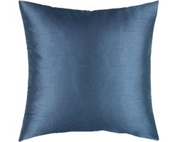 Luxe sierkussen zijdelook petrol blauw - 40 x 40 cm - polyester - wonen - interieur - woonaccessoires