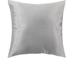Luxe sierkussen zijdelook zilver - 40 x 40 cm - polyester - wonen - interieur - woonaccessoires