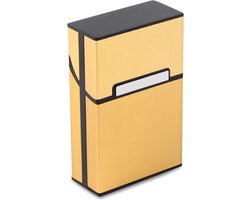 Luxe Sigarettendoosje I Sigarettendoos I Sigarettenhouder I Sigaretten Box I 20 Sigaretten I Waterdicht I Geborsteld Aluminium I Magnetische Sluiting I Goud