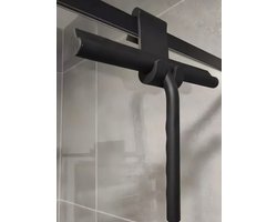 Luxe Silicone Douchewisser - Bad en Douche - Ophanghaak - Ophanging - Silliconen - Douchewand - Douchedeur - Glas - Raamwisser - Trekker Douche en Badkamer - Vloertrekker - Zwart