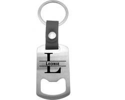 Luxe Sleutelhanger RVS - Leer - Leonie