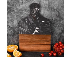 Luxe Snij- & Serveerplank van Marmer en Acaciahout- Borrelplank - zwart 33*21.6cm