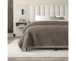 Luxe sprei 200 x 220 - Bruin - Fluwelen bedsprei - Elegante zachte banksprei - Moderne plaid, kleed, deken - Exclusief design - Velours - Oeko-Tex