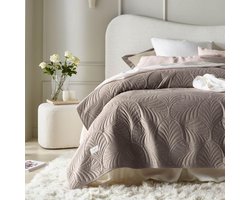 Luxe sprei 200 x 220 - Bruin - Fluwelen bedsprei - Elegante zachte banksprei - Moderne sprei, plaid, kleed, deken - Exclusief design - Velours - Oeko-Tex