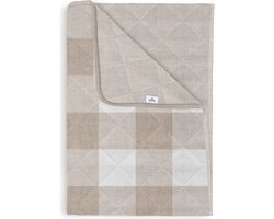 Luxe sprei Frederique zand - 180x260 (eenpersoons) - stijlvolle uitstraling - heerlijk zacht en soepel - hoogwaardige kwaliteit - met stiksels