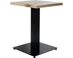 Luxe Statafel Modern - Vierkant - Bartafel Metaal/Hout - Partytafel Zwart - 60x60x74 cm
