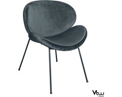 Luxe Stoel - Design Stoel - Zwart - Antraciet - 61 cm