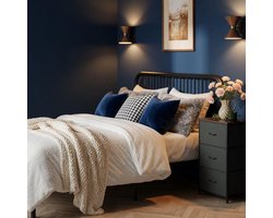 Luxe Stoffen Ladekast met 5 Lades – Lichtgewicht Opbergkast in Antraciet – Moderne Commode voor Slaapkamer, Woonkamer en Hal (114,5 cm hoog) – Mobili Bella