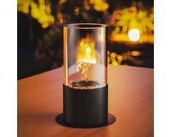 Luxe Tafelhaard - Tafelhaard - Bio-ethanol Tafelhaard - Tafelvuur met PU-pad - Decoratieve Stenen - Langere Brandtijd - Draagbare Bio-ethanol Haard - Kleine Open Haard - Binnen en Buiten
