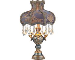 Luxe Tafellamp voor Slaapkamer en Woonkamer - Decoratieve Leeslamp met Hars en Doek