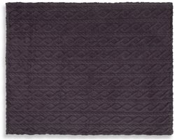 Luxe Teddy Plaid - Deken - Dekentje 130x160 cm - Jacquard Geweven Kabelpatroon - Antraciet - 1 Persoons - 100% Polyester Sherpa - Oeko-Tex Gecertificeerd