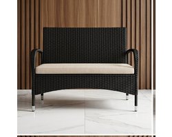 Luxe Tuinbankkussen 160x60x50 cm – Dik Outdoor Zitkussen voor Rotan Bank & Schommelbank – Weerbestendig Bankkussen met Zachte Vulling & Comfort Foam – Antraciet | Mobili Bella