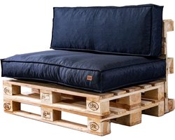 Luxe Tuinkussen Set voor Palletbank | Marineblauw | Duurzame Stof | Schuimvulling | Zit- en Rugkussens