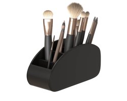 Luxe TV Afstandsbediening Houder – 5 Vakken – PU Leer – Bureau & Nachtkastje Organizer – Voor Afstandsbedieningen, Media Players en Accessoires – Zwart