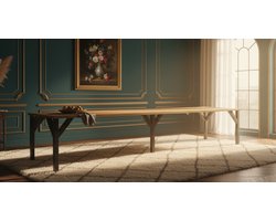 Luxe Uitschuifbare Eettafel Handgemaakt Eiken - Zwart - Handgemaakt Eiken – Industriële Houten - Medahomestore
