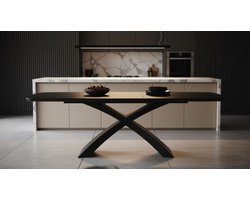 Luxe Uitschuifbare Eettafel – Modern Design Grijs – Ruimtebesparende Extensible Dining Table – Stijlvol & Duurzaam – 2 Jaar Garantie Industrial home