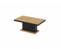 Luxe Uitschuifbare Salontafel – In Hoogte Verstelbaar – Rechthoekig – Zwart Hoogglans & Zwart Hoogglans – 120-170 x 70 x 55-65 cm – Multifunctionele Woonkamertafel