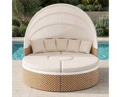 Luxe Uitschuifbare Slaapbank – Beige – Industrohome