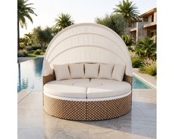 Luxe Uitschuifbare Slaapbank – Beige – Industrohome
