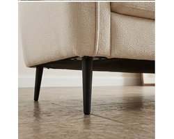 Luxe Velvet 2-Zits Bank Modern Design - Beige Fluwelen Sofa met Pocketveren, Dikke Comfortkussens en Metalen Poten - Gestoffeerde Zitbank voor Woonkamer, Appartement en Slaapkamer-Novihomestore