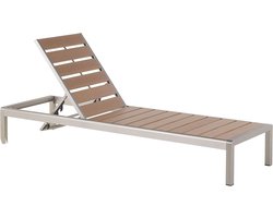 Luxe verstelbaar ligbed aluminium tuinstoel industrieel bruin