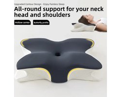 Luxe Vlinder Vorm Kussen Nek Bescherming Trage Rebound Kussen Gezondheidszorg Cervicale Orthopedische Hals Schuim Kussen 65x40x12cm