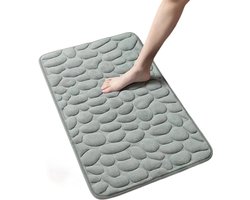 Luxe Voetmat - Gemaakt van Zacht Koraal Fleece en Traagschuim voor Optimaal Comfort - Geborduurd Ontwerp voor een Stijlvolle Look - Verdikt en Absorberend voor een Droge en Veilige Vloer - Ideaal voor bij de Deur of in de Badkamer