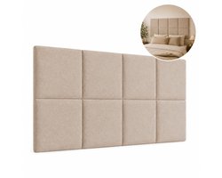 Luxe Wandkussen - Gestoffeerde Wandkussen - Hoofdbord - 6 stuks - Beige