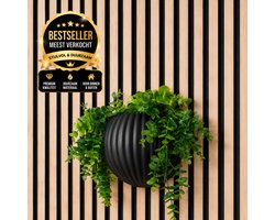 Luxe Wandvaas Voor Akoestische Wandpanelen - Premium Wanddecoratie - Design Wandvaas - Exclusief Accessoire Voor Lattenwand En Akupanel - 18,5 X 15 X 9 CM - Geschikt Voor Panelen Met Tussenruimte 13-15 MM - Scandinavisch Design - Zwart