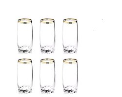Luxe Waterglazen Set - 6 Tumblers met Gouden Rand