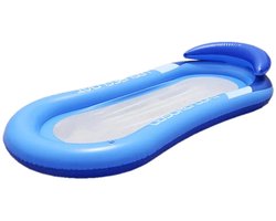 Luxe Waterhangmat XL - 160 x 90! - Aqualounge - Aqua lounge - Water Luchtbed - Pool Float - Aqua Hammock - Zwembad Drijver - Opblaasbaar Matras - Luchtmatras Zwembad - Luchtbed - Water Speelgoed - Zomer Speelgoed - Zwembadspeelgoed - Donker Blauw