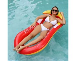 Luxe Waterhangmat XL Oranje Geel - 160 x 90! - Aqualounge - Aqua lounge - Water Luchtbed - Pool Float - Aqua Hammock - Zwembad Drijver - Opblaasbaar Matras - Luchtmatras Zwembad - Luchtbed - Water Speelgoed - Zomer Speelgoed - Zwembadspeelgoed