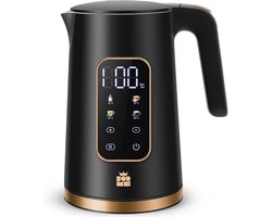 Luxe Waterkoker 1,7L met Temperatuurregeling 40-100°C – Digitale LED Weergave – Warmhoudfunctie – RVS BPA-vri