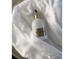 Luxe Wellness Geschenkset – Fleece Badjas + Body Lotion + Dienblad met Spiegel + Gouden Zandloper + Waxinelichtjes – Wellness Cadeaupakket