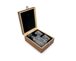 Luxe Whisky Set met Karaf & 2 Glazen – Geschenkset in Houten Giftbox met Dop – 3-Delige Cadeauset