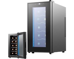 Luxe Wijnkoelkast – Wijnkoeler – Wijnklimaatkast – Champagnekoeler – Flessenkoelkast – Geruisloos – Modern Design – Zwart