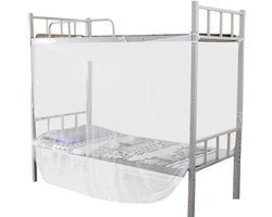 Luxe Witte Klamboe met Hoekpalen voor Twee Eenpersoonsbedden - Hemelbed Gordijnen voor Prinses Slaapkamer Decoratie (95x195x150cm)