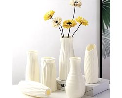 Luxe Witte Vaas - Woondecoratie - In-house stijl - Moderne Vaas - Huisdecoratie - Vaas - Strak ontwerp - Modern Ontwerp - C2.5