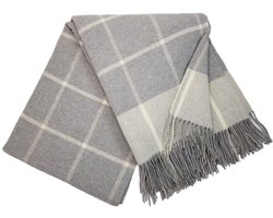 Luxe Wollen Plaid - RIGA (Merino - Kasjmier) - Grijs (140x200cm)