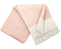 Luxe Wollen Plaid - VILNIUS (90% Merino Wol, 10% Kasjmier) - Roze (140x200cm) Superzachte, Luxe, ECO Deken Wol - Plaids.shop® Collectie