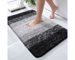 Luxe Zachte Badkamermat met Antislipontwerp en Stijlvolle Elegantie - Ultiem Comfort en Stijl in Zachtheid en Absorptie-zwart 51*76cm