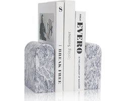 Luxe Zware Marmeren Boekensteunen voor Kantoor Decoratie - Gepolijst en Elegante Uitstraling